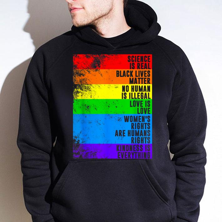 Awesome Distressed Science Is Real Black Lives Matter Pride t-shirt