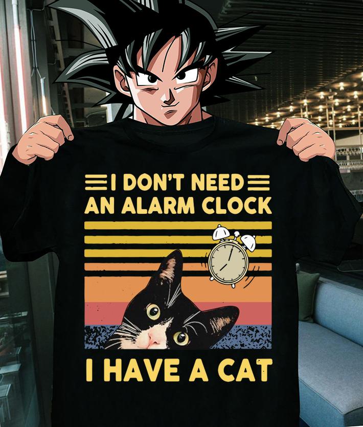 Official I Dont Need An Alarm Clock I Have A Cat Vintage Retro t-shirt