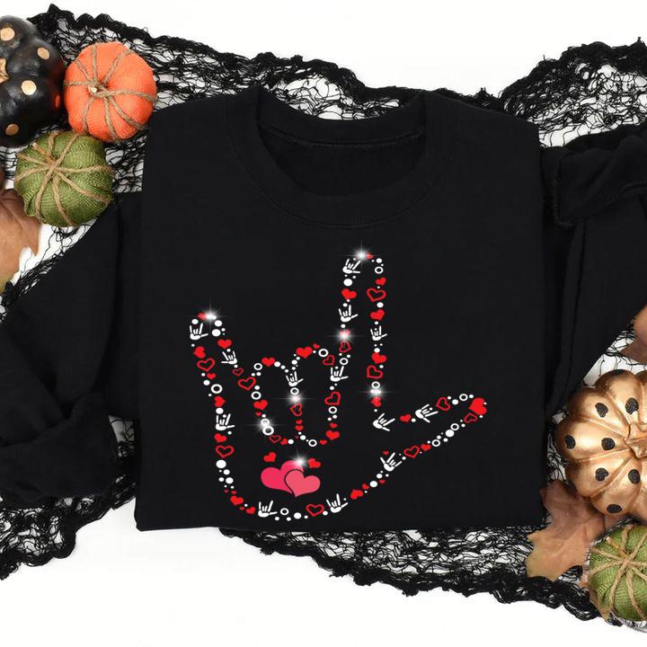 I Love You Sign Happy Valentine's day t-shirt