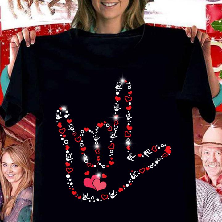 I Love You Sign Happy Valentine's day t-shirt