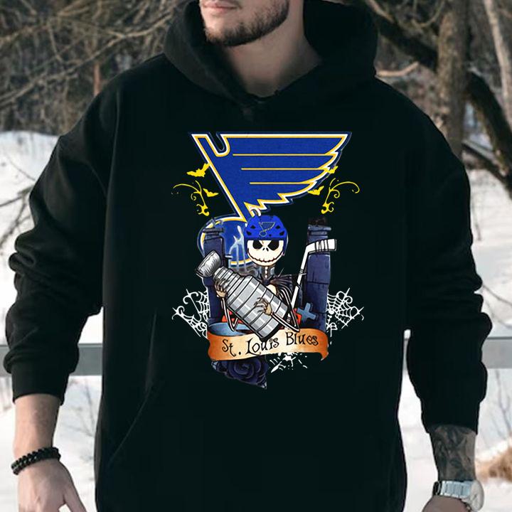 St Louis Blues Jack Skellington Hug Stanley Cup Champions t-shirt