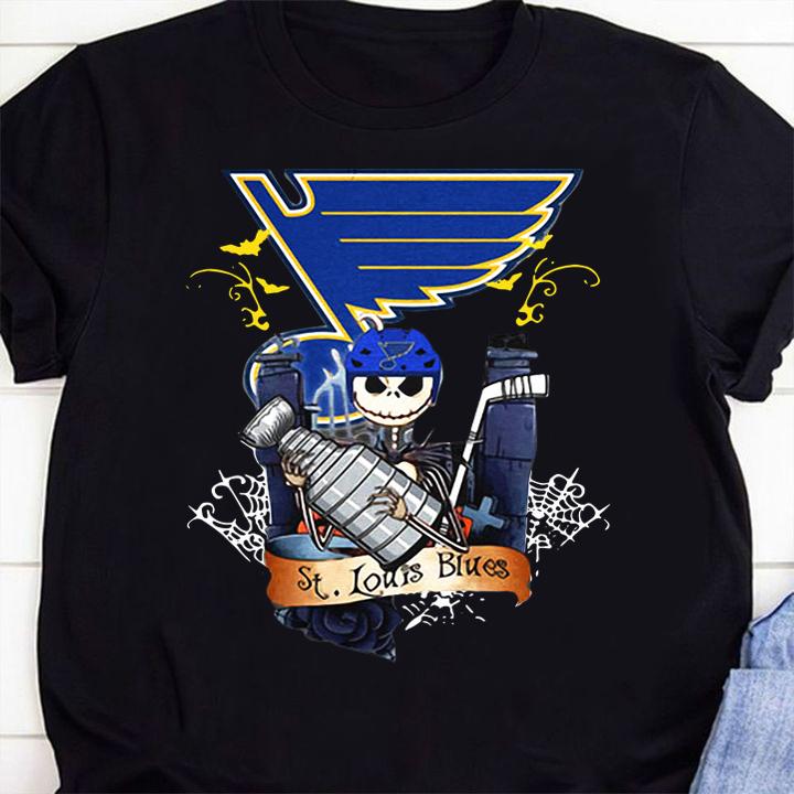 St Louis Blues Jack Skellington Hug Stanley Cup Champions t-shirt 56 Clothing