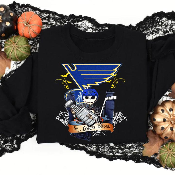 St Louis Blues Jack Skellington Hug Stanley Cup Champions t-shirt