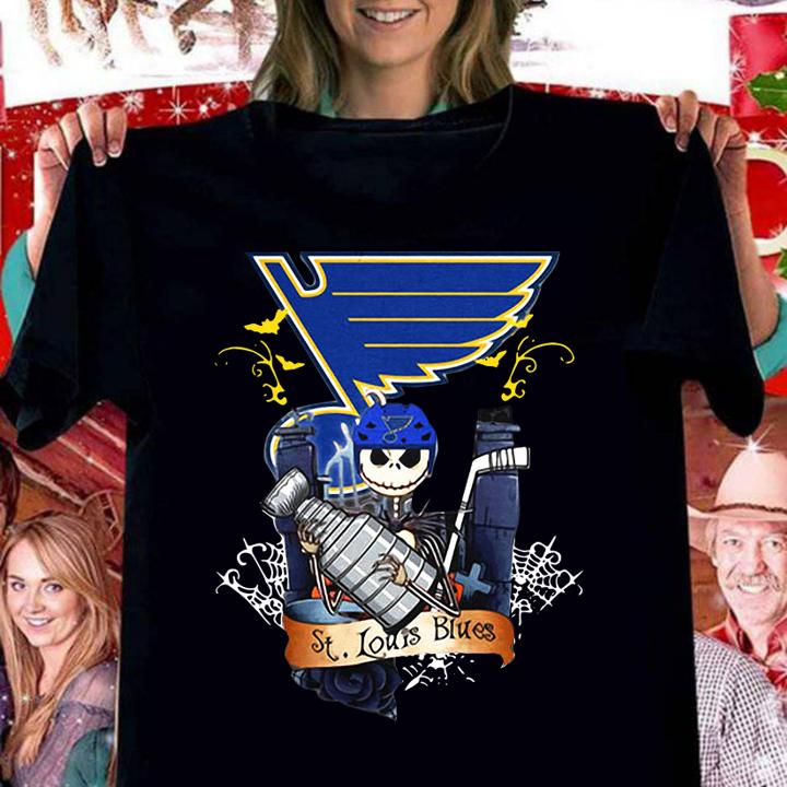 St Louis Blues Jack Skellington Hug Stanley Cup Champions t-shirt