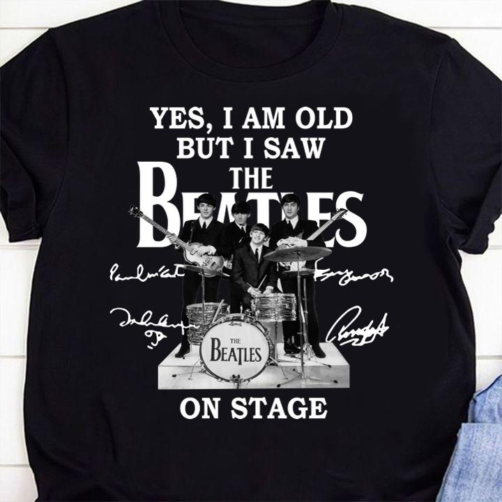 Yes i am old but i saw The Beatles on stage all autographed t-shirt 58 Clothing
