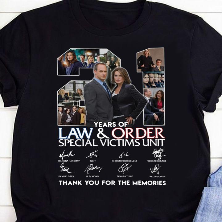21 years of Law & Order special victims unit signatures t-shirt 1 Clothing, Independencedayshirt News