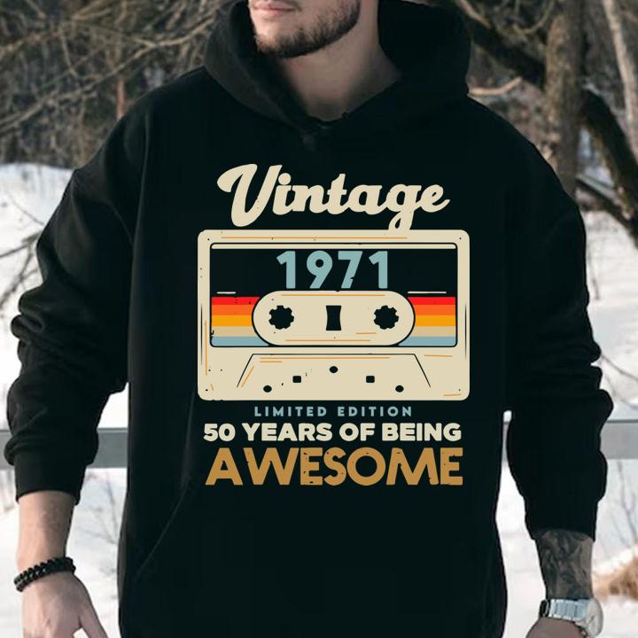 Vintage 1971 Cassette Tape 50 Awesome 50th Birthday Gift t-shirt