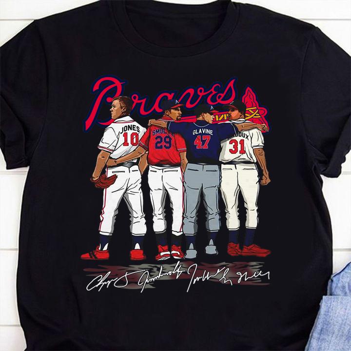Atlanta Braves Chipper Jones Smoltz Glavine Maddux all signature t-shirt 1 Clothing, Independencedayshirt News