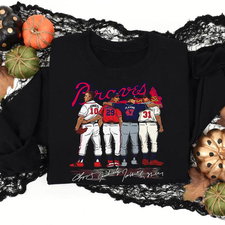 Atlanta Braves Chipper Jones Smoltz Glavine Maddux all signature t-shirt