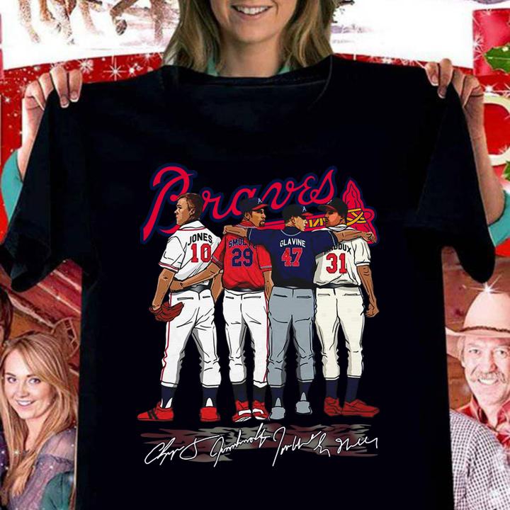 Atlanta Braves Chipper Jones Smoltz Glavine Maddux all signature t-shirt