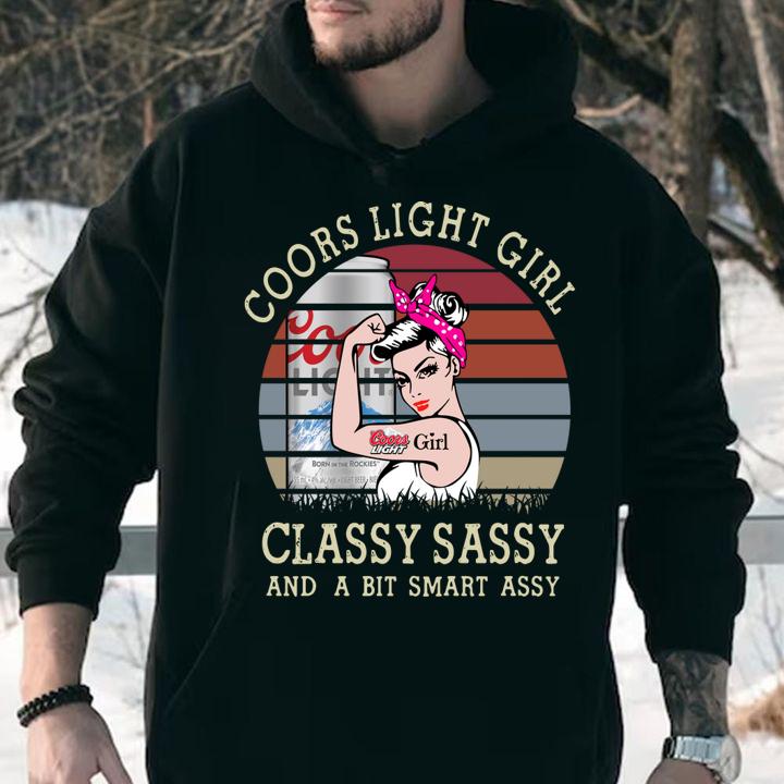 Beer Coors Light girl classy sassy and a bit smart assy vintage t-shirt