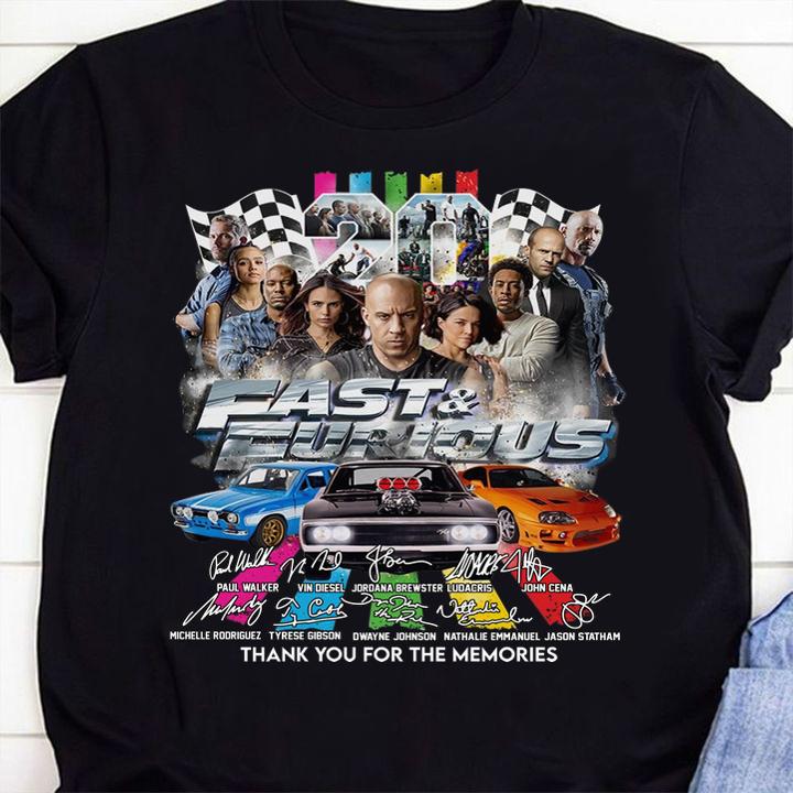 Official 2021 Fast and Furious signatures thank you for the memories t-shirt 1 Clothing, Independencedayshirt News