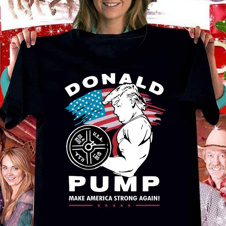 Donald Trump Weightlifting Pump Make American String Again t-shirt