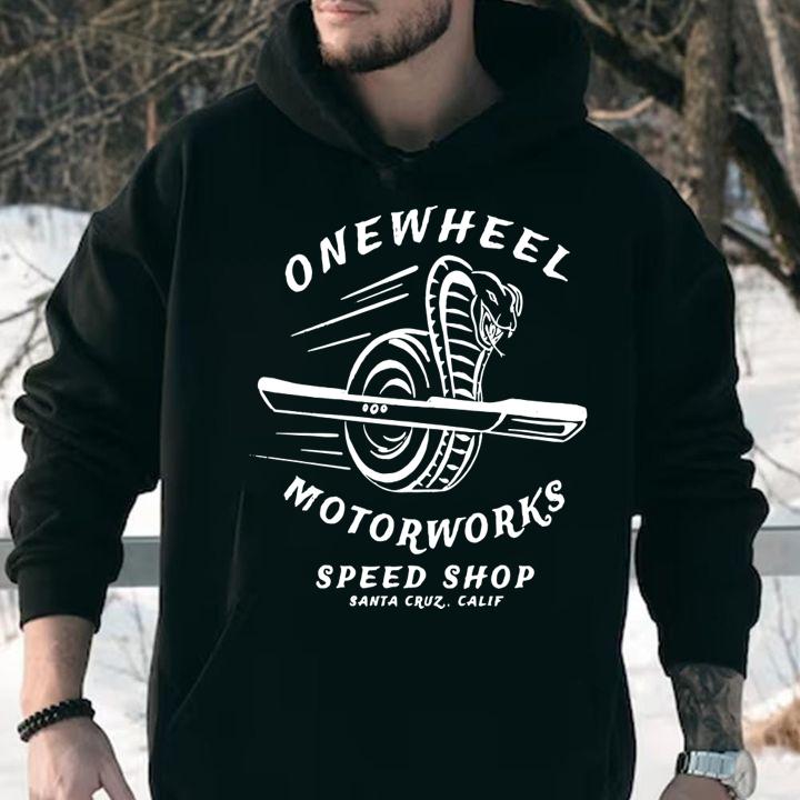 Onewheel Motorworks Speed Shop Santa Cruz Calif t-shirt