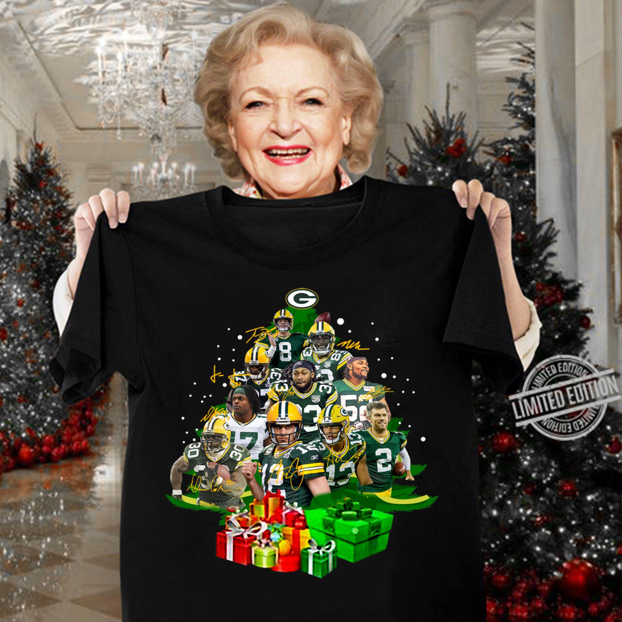 Green Bay Packers Players Christmas Trees t-shirt woman shirt