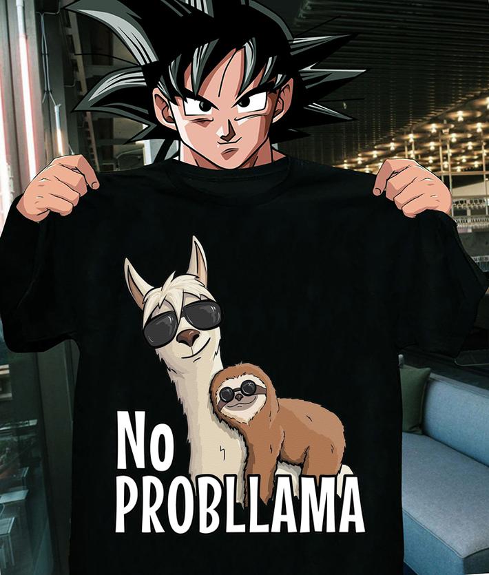 No Probllama Sloth And Llama t-shirt shirt