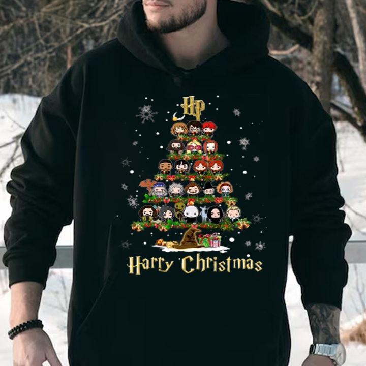 Harry Potter chibi characters cute Harry Christmas Happy Xmas t-shirt