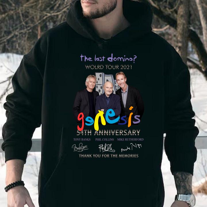 2021 Genesis Band The Last Domino World Tour 54th Anniversary Signatures Thank You For The Memories t-shirt