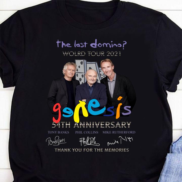 2021 Genesis Band The Last Domino World Tour 54th Anniversary Signatures Thank You For The Memories t-shirt 1