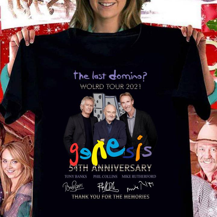 2021 Genesis Band The Last Domino World Tour 54th Anniversary Signatures Thank You For The Memories t-shirt