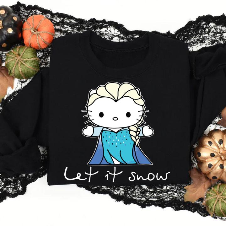 Elsa Kitty let it snow Hello Kitty t-shirt
