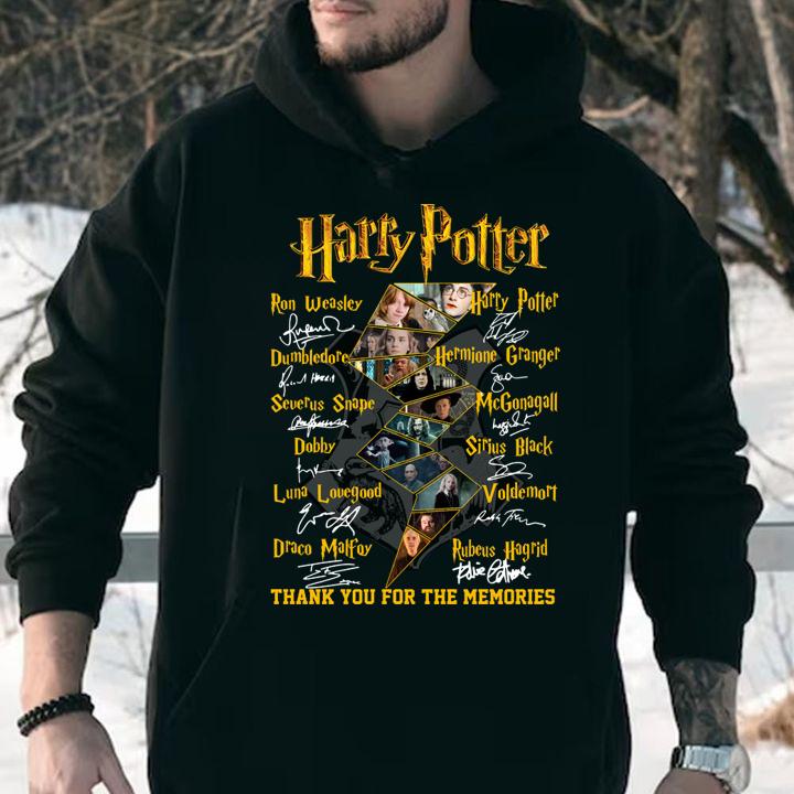 Harry Potter All Signatures Characters Thank You For The Memories Signatures t-shirt