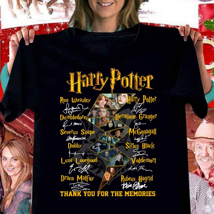 Harry Potter All Signatures Characters Thank You For The Memories Signatures t-shirt