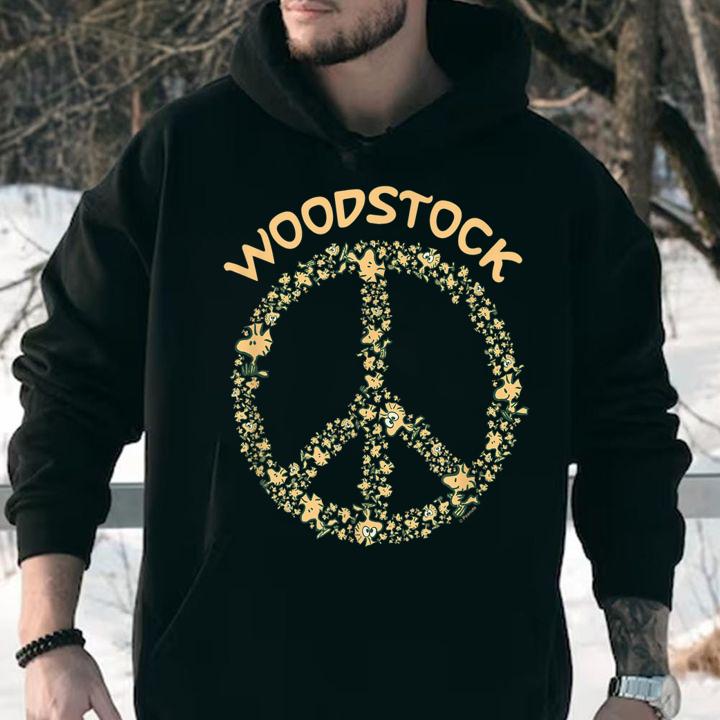 Peanuts Woodstock 50th Anniversary Peace Sign t-shirt