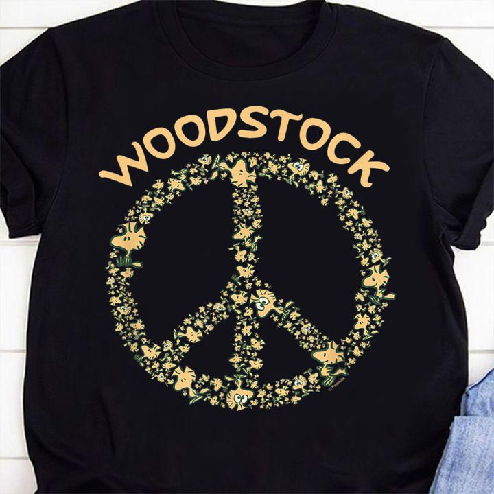Peanuts Woodstock 50th Anniversary Peace Sign t-shirt 1