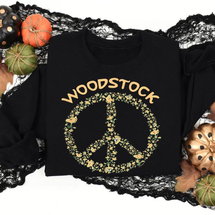 Peanuts Woodstock 50th Anniversary Peace Sign t-shirt