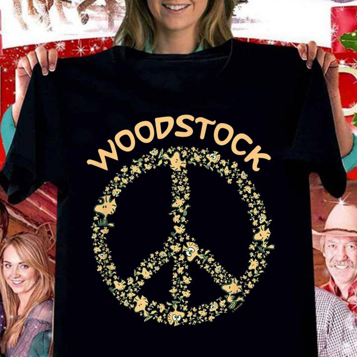 Peanuts Woodstock 50th Anniversary Peace Sign t-shirt