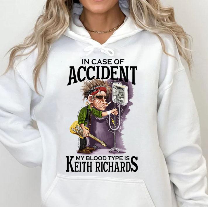 The Rolling Stones in case of accident my blood type is Keith Richards t-shirt