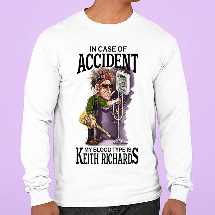 The Rolling Stones in case of accident my blood type is Keith Richards t-shirt