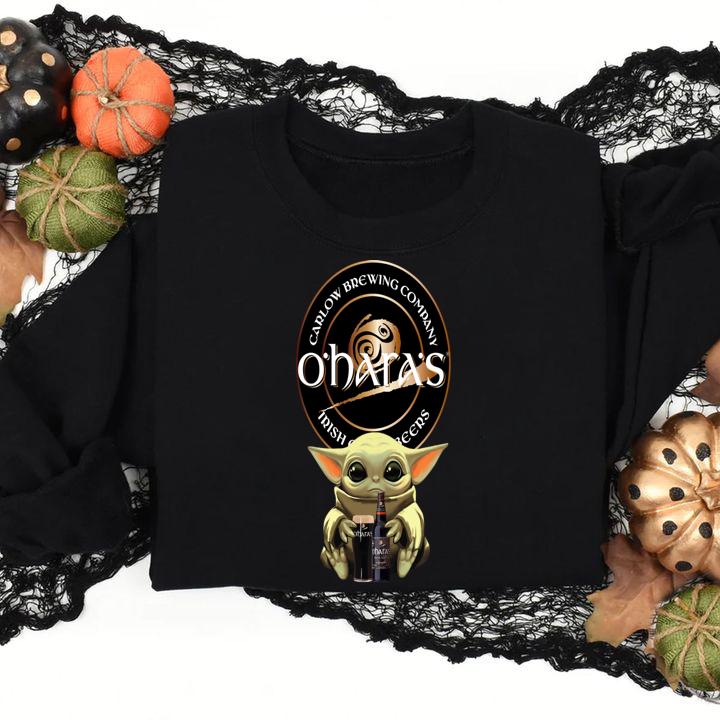 Baby Yoda Hug O'Hara's Irish Stout Beer Star Wars t-shirt