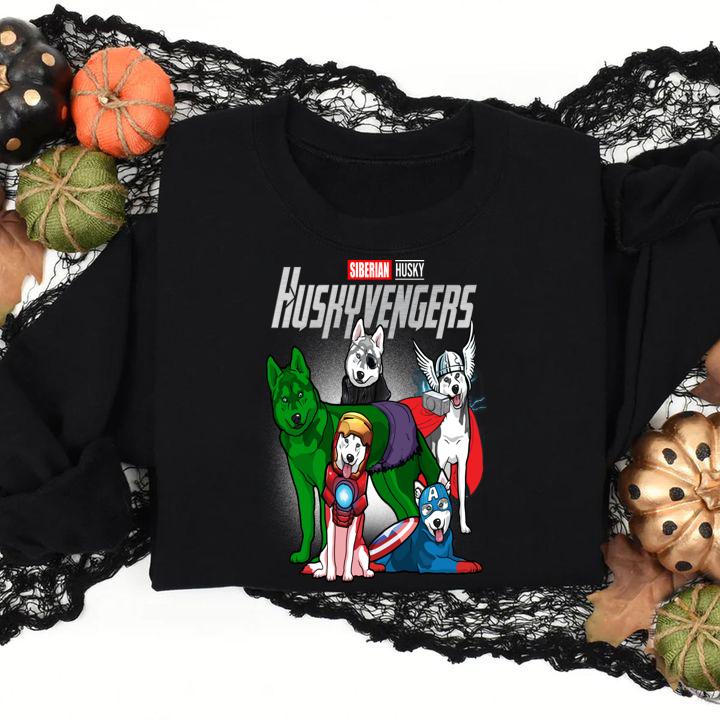 Siberian Husky Huskyvengers t-shirt
