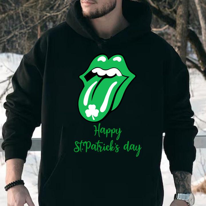 Rolling Stones logo shamrock Happy St. Patrick's day t-shirt