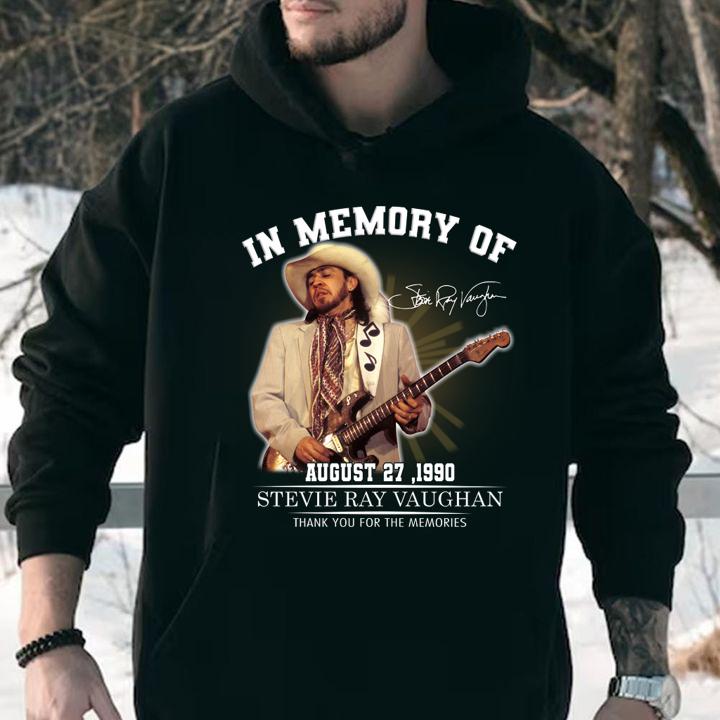 Stevie Ray Vaughan In memory of august 27 1920 signature thank you for the memories t-shirt