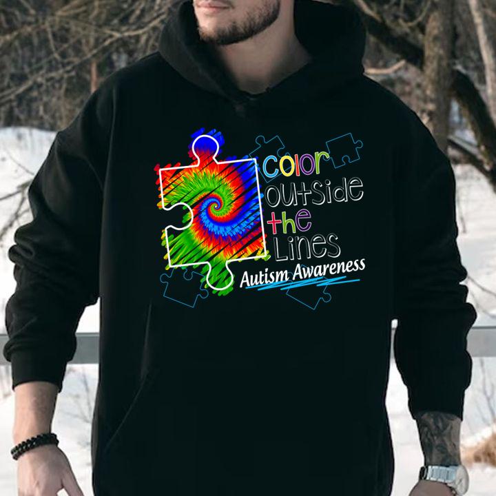 Color Outside The Lines Autism Awareness Hippie t-shirt