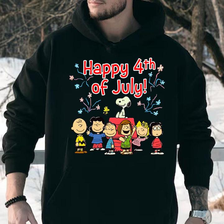 Peanuts all character Happy 4th of july t-shirt