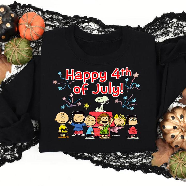Peanuts all character Happy 4th of july t-shirt