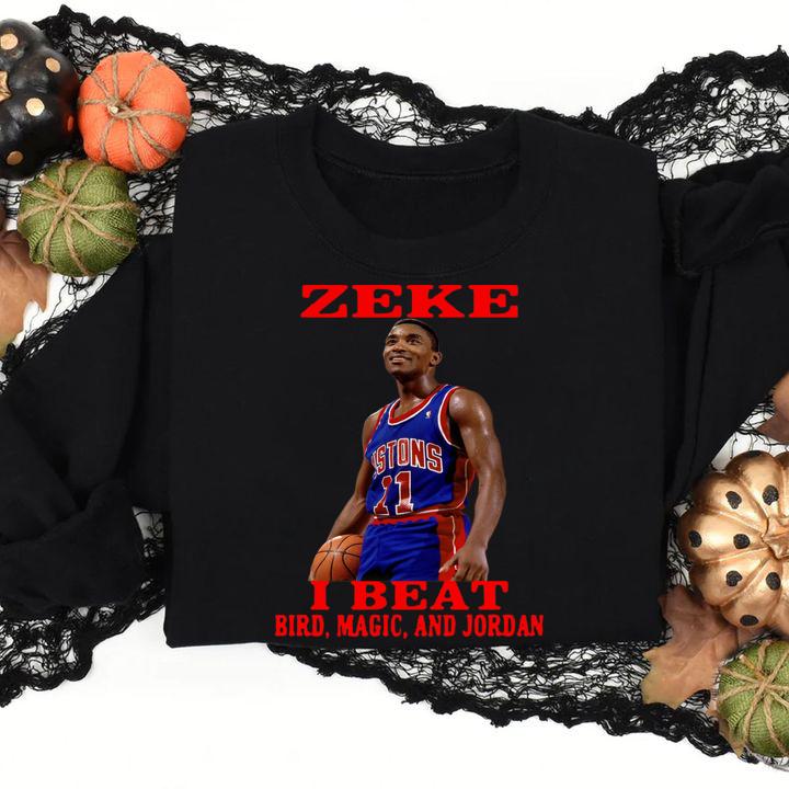 Top Isiah Thomas Zeke i beat bird magic and Jordan t-shirt