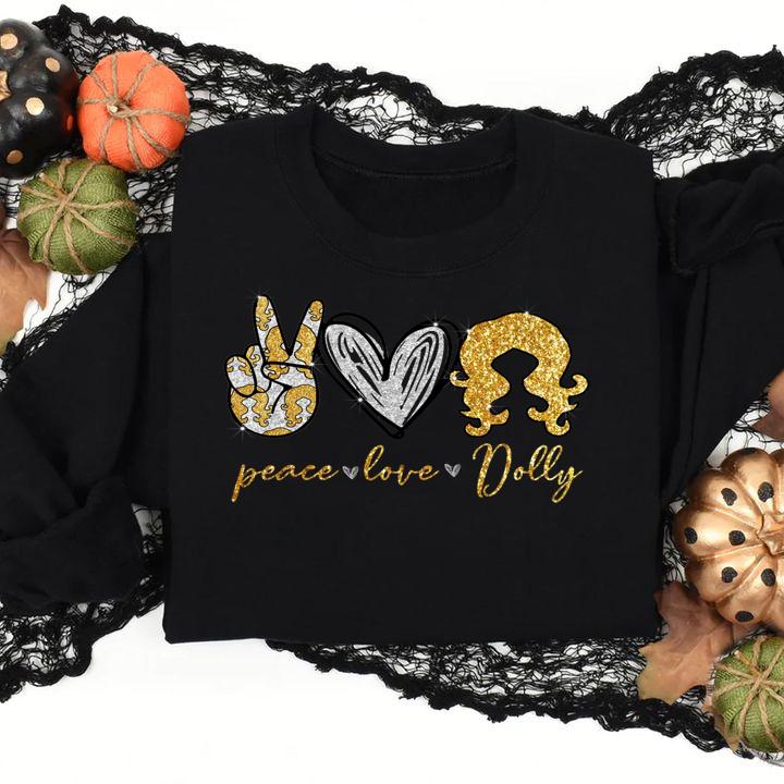 Glitter Peace Love Dolly Parton t-shirt