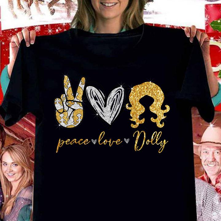 Glitter Peace Love Dolly Parton t-shirt