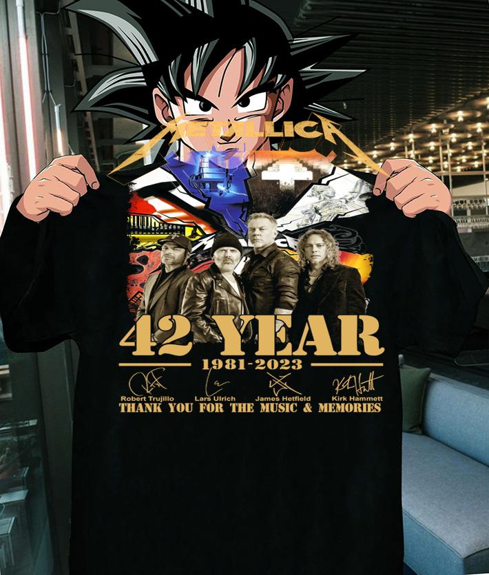 Metallica 42 Year 1981-2023 Thank You For The Music & Memories Signatures t-shirt