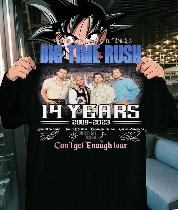 World Tour 2023 Big Time Rush 14 Years 2009-2023 Can't Get Enough Tour Signatures t-shirt