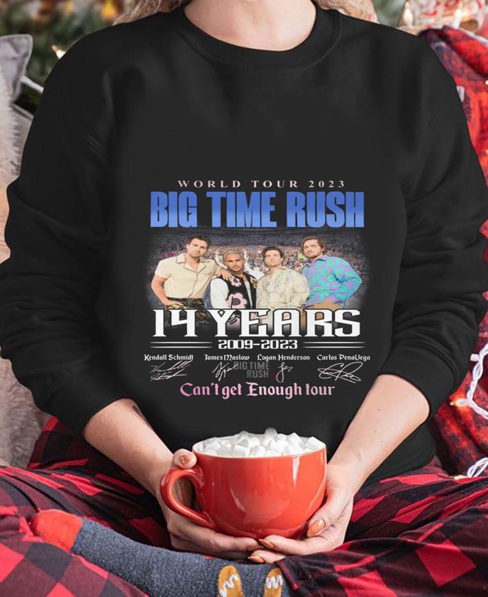 World Tour 2023 Big Time Rush 14 Years 2009-2023 Can't Get Enough Tour Signatures t-shirt