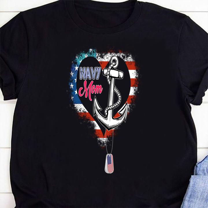 Beautiful Women U.s. Navy Heart Proud Navy Mother Gift t-shirt 1