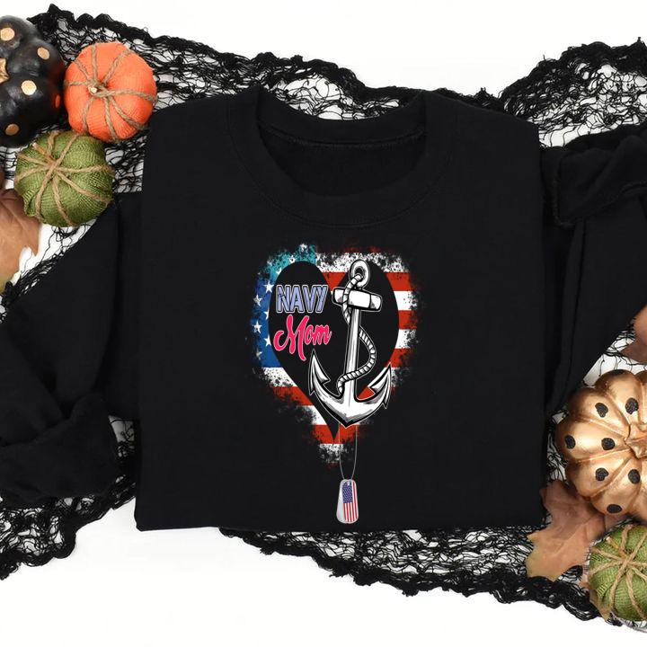 Beautiful Women U.s. Navy Heart Proud Navy Mother Gift t-shirt