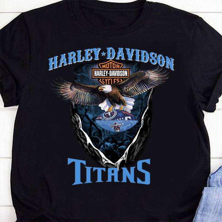 Eagle Motor Harley-Davidson Cycles Tennessee Titans t-shirt 1