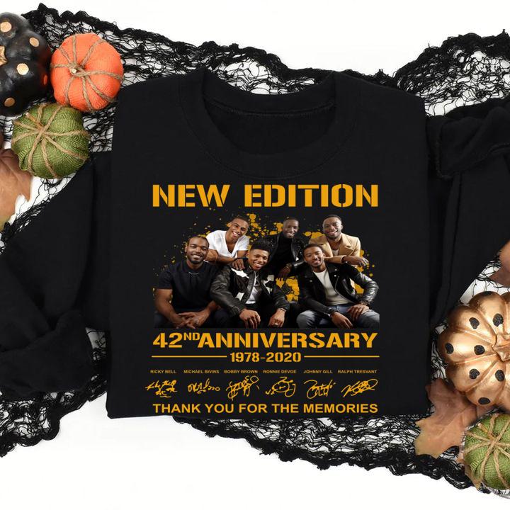 New Edition 42nd Anniversary Thank You For The Memories Signatures t-shirt